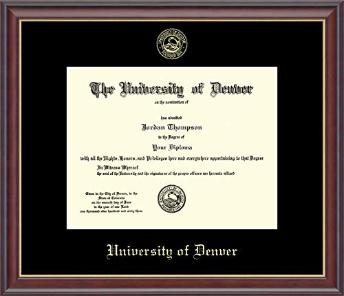 Church Hill Classics University of Denver - Gold Embossed - Featuring Studio Moulding - Officially Licensed - Diploma Size 11" x 8.5"