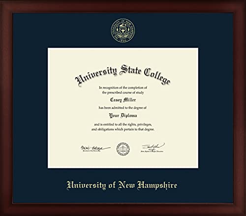 University of New Hampshire - Officially Licensed - Gold Embossed Diploma Frame - Document Size 10" x 8"