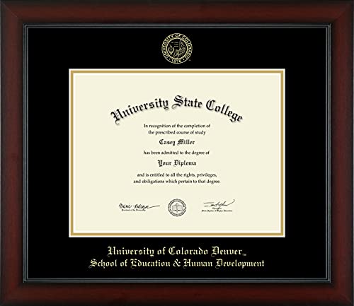 University of Colorado Denver School of Education & Human Development - Officially Licensed - Gold Embossed Diploma Frame - Document Size 11" x 8.5"