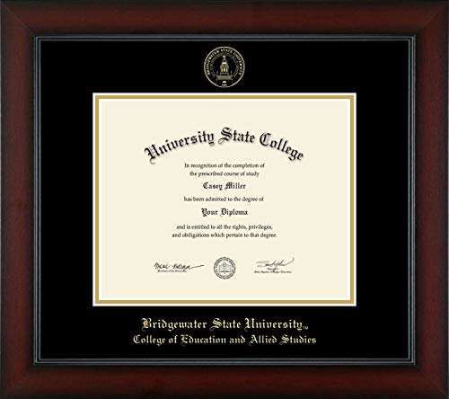 Bridgewater State University College of Education and Allied Studies - Officially Licensed - Gold Embossed Diploma Frame - Document Size 10" x 8"