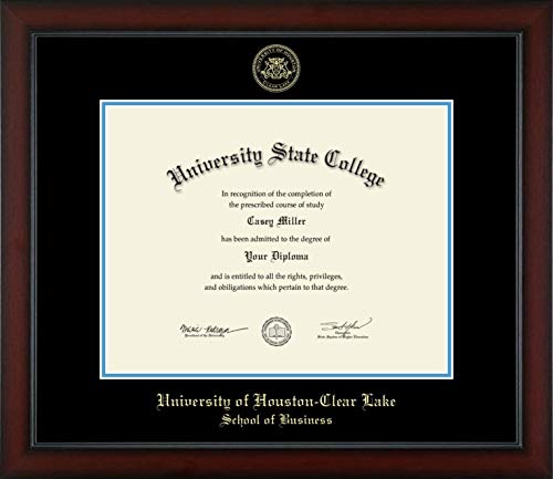 University of Houston-Clear Lake School of Business - Officially Licensed - Gold Embossed Diploma Frame - Document Size 14" x 11"