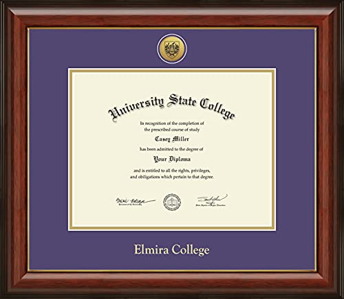 Elmira College - Officially Licensed - Gold Medallion Diploma Frame - Document Size 11" x 8.5"