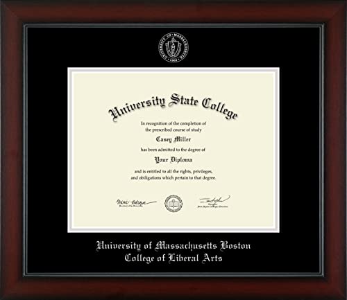 University of Massachusetts Boston College of Liberal Arts - Officially Licensed - Silver Embossed Diploma Frame - Document Size 11" x 8.5"