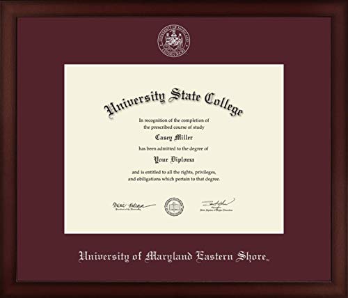 University of Maryland Eastern Shore - Officially Licensed - Silver Embossed Diploma Frame - Document Size 11" x 8.5"