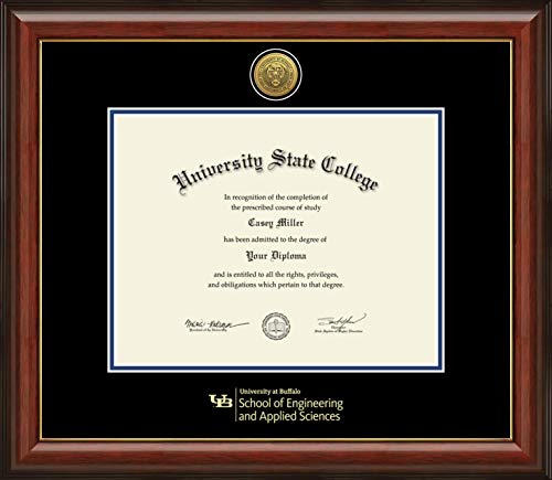 University at Buffalo School of Engineering and Applied Sciences - Officially Licensed - Gold Medallion Diploma Frame - Document Size 12.5" x 9.75"