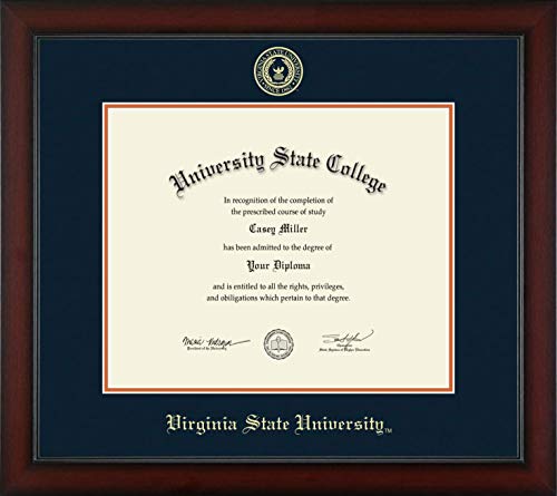 Virginia State University - Officially Licensed - Master's - Gold Embossed Diploma Frame - Document Size 17" x 14"