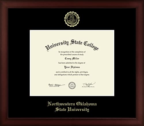 Northwestern Oklahoma State University - Officially Licensed - Gold Embossed Diploma Frame - Document Size 9" x 7"