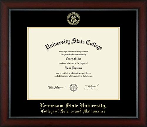 Kennesaw State University College of Science and Mathematics - Officially Licensed - Gold Embossed Diploma Frame - Document Size 14" x 11"