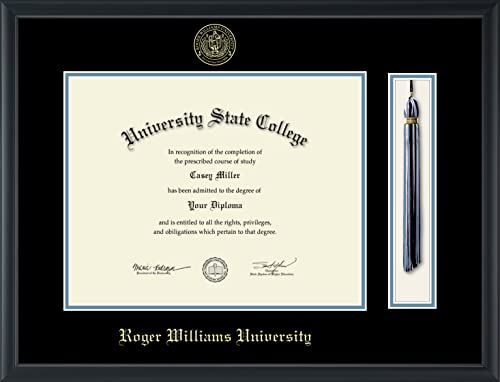 Roger Williams University - Officially Licensed - Gold Embossed Tassel Diploma Frame - Document Size 14" x 11"