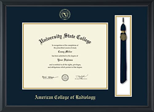 American College of Radiology - Officially Licensed - Gold Embossed Tassel Diploma Frame - Document Size 11" x 8.5"