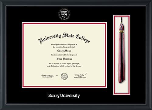 Barry University - Officially Licensed - Silver Embossed Tassel Diploma Frame - Document Size 11" x 8.5"