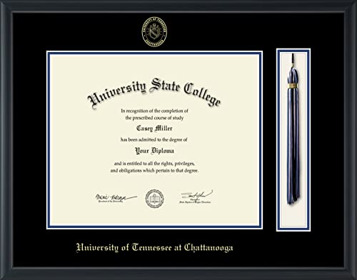 Framerly For The University of Tennessee Chattanooga - Officially Licensed - Gold Embossed Tassel Diploma Frame - Document Size 17" x 14"