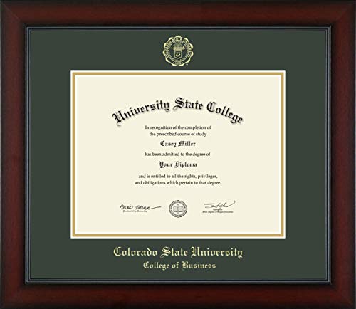 Colorado State University College of Business - Officially Licensed - Gold Embossed Diploma Frame - Document Size 11" x 8.5"