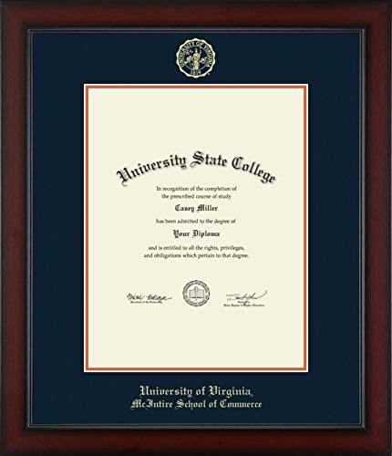 Framerly For University of Virginia McIntire School of Commerce - Officially Licensed - Gold Embossed Diploma Frame - Document Size 17" x 22"