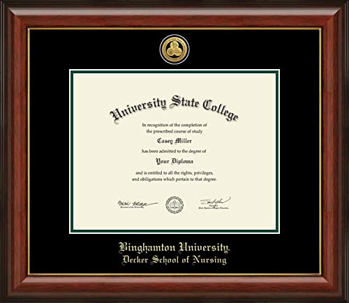 Binghamton University Decker School of Nursing - Officially Licensed - Gold Medallion Diploma Frame - Document Size 11" x 8.5"