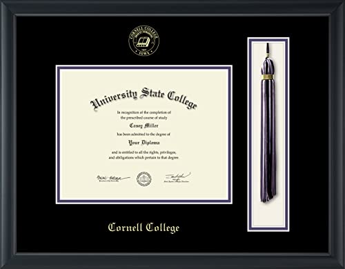 Cornell College - Officially Licensed - Gold Embossed Tassel Diploma Frame - Document Size 9" x 7"