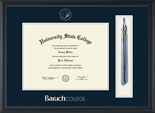 Baruch College - Officially Licensed - Silver Embossed Tassel Diploma Frame - Document Size 11" x 8.5"