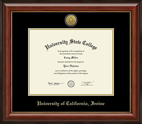 University of California Irvine - Officially Licensed - Gold Medallion Diploma Frame - Document Size 11" x 8.5"