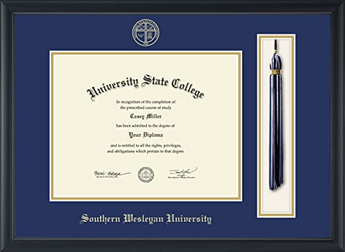 Southern Wesleyan University - Officially Licensed - Gold Embossed Tassel Diploma Frame - Document Size 11" x 8.5"