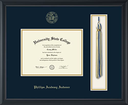 Phillips Academy Andover - Officially Licensed - Gold Embossed Tassel Diploma Frame - Document Size 8" x 6"