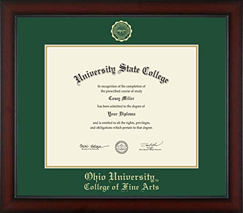 Ohio University College of Fine Arts - Officially Licensed - PhD - Gold Embossed Diploma Frame - Document Size 15" x 12"