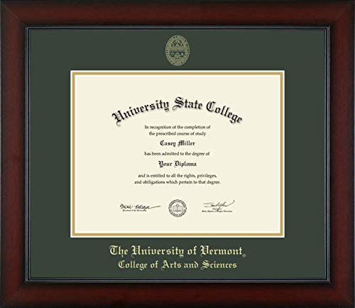 The University of Vermont College of Arts and Sciences - Officially Licensed - Bachelor's - Gold Embossed Diploma Frame - Document Size 11" x 8.5"