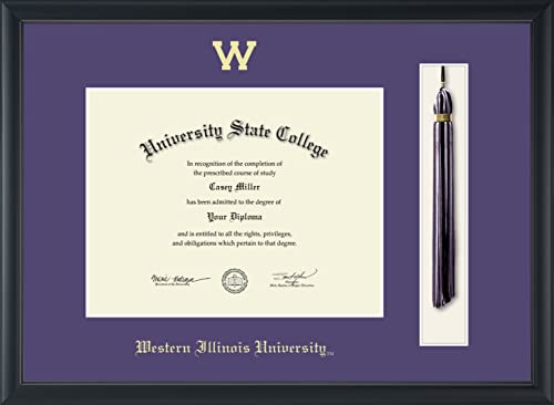 Western Illinois University - Officially Licensed - Gold Embossed Tassel Diploma Frame - Document Size 11" x 8.5"