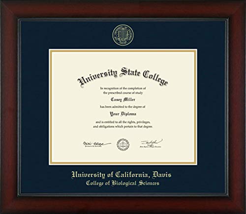 University of California Davis College of Biological Sciences - Officially Licensed - Gold Embossed Diploma Frame - Document Size 11" x 8.5"