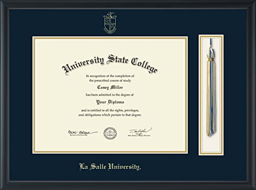 La Salle University - Officially Licensed - Gold Embossed Tassel Diploma Frame - Document Size 16" x 12"