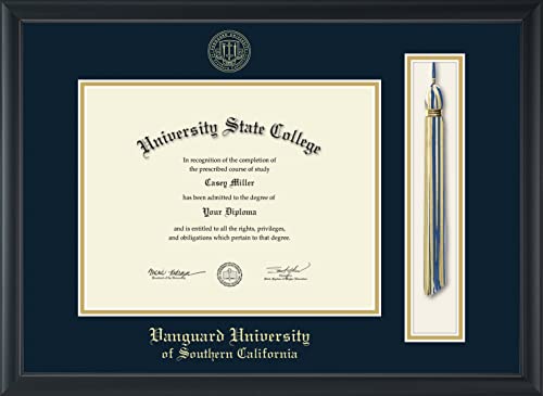 Vanguard University of Southern California - Officially Licensed - Gold Embossed Tassel Diploma Frame - Document Size 11" x 8.5"