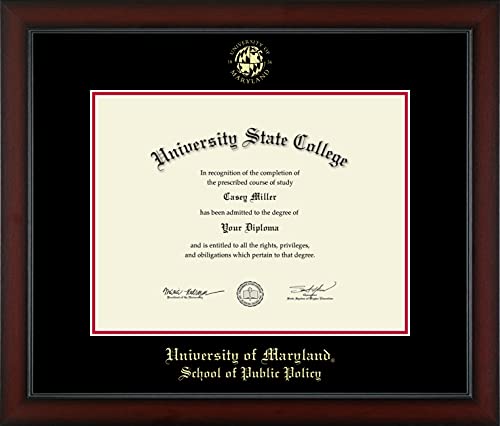 University of Maryland, College Park School of Public Policy - Officially Licensed - Gold Embossed Diploma Frame - Document Size 17" x 13"