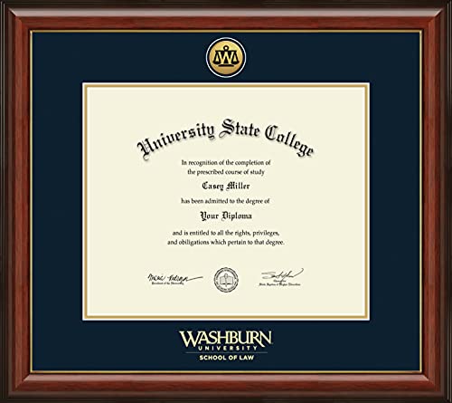 Washburn University School of Law - Officially Licensed - Gold Medallion Diploma Frame - Document Size 17" x 14"