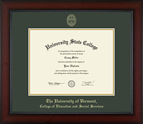 The University of Vermont College of Education and Social Services - Officially Licensed - Bachelor's - Gold Embossed Diploma Frame - Document Size 11" x 8.5"