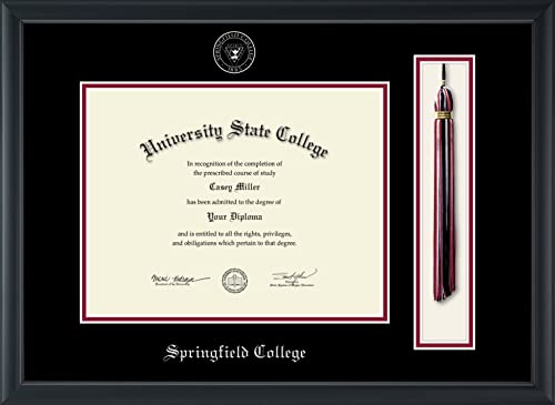 Springfield College - Officially Licensed - Silver Embossed Tassel Diploma Frame - Document Size 11" x 8.5"