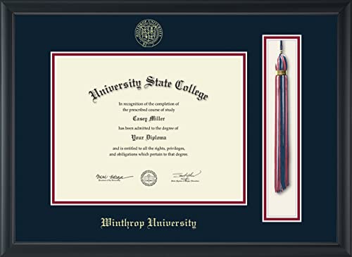 Winthrop University - Officially Licensed - Gold Embossed Tassel Diploma Frame - Document Size 11" x 8.5"