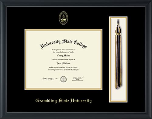 Grambling State University - Officially Licensed - Gold Embossed Tassel Diploma Frame - Document Size 9" x 7"