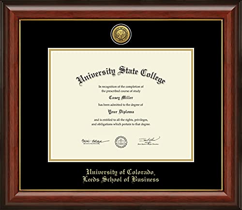 University of Colorado Leeds School of Business - Officially Licensed - Gold Medallion Diploma Frame - Document Size 11" x 8.5"