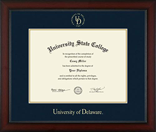 University of Delaware - Officially Licensed - Gold Embossed Diploma Frame - Document Size 16" x 12"