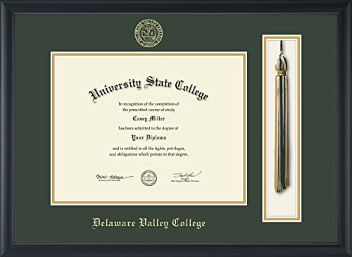 Delaware Valley College - Officially Licensed - Gold Embossed Tassel Diploma Frame - Document Size 11" x 8.5"