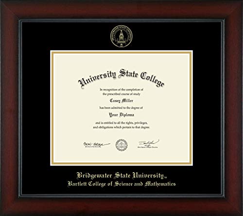 Bridgewater State University Bartlett College of Science and Mathematics - Officially Licensed - Gold Embossed Diploma Frame - Document Size 10" x 8"