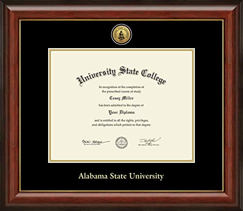 Alabama State University - Officially Licensed - Gold Medallion Diploma Frame - Document Size 11" x 8.5"