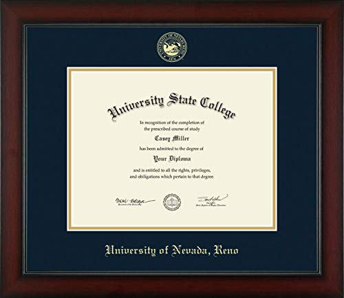 University of Nevada Reno - Officially Licensed - Gold Embossed Diploma Frame - Document Size 11" x 8.5"