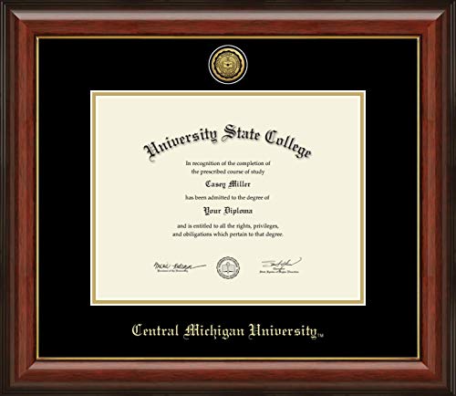 Central Michigan University - Officially Licensed - Bachelor's/Master's - Gold Medallion Diploma Frame - Document Size 11" x 8.5"