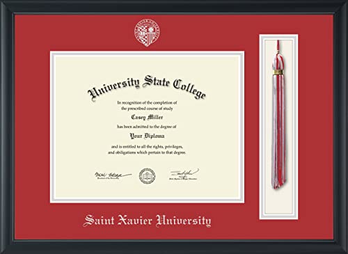 Saint Xavier University - Officially Licensed - Silver Embossed Tassel Diploma Frame - Document Size 11" x 8.5"