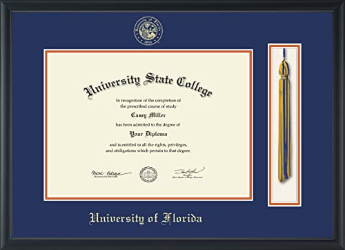 University of Florida - Officially Licensed - Gold Embossed Tassel Diploma Frame - Document Size 16" x 11.5"