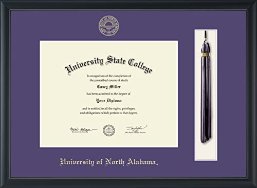 University of North Alabama - Officially Licensed - Gold Embossed Tassel Diploma Frame - Document Size 11" x 8.5"