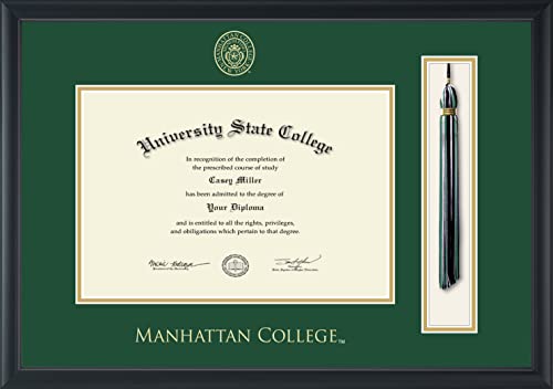 Manhattan College - Officially Licensed - Gold Embossed Tassel Diploma Frame - Document Size 12.5" x 8.5"