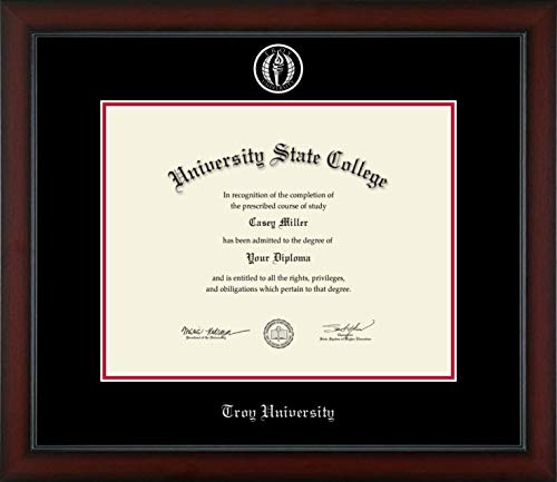 Troy University - Officially Licensed - Silver Embossed Diploma Frame - Document Size 14" x 11"