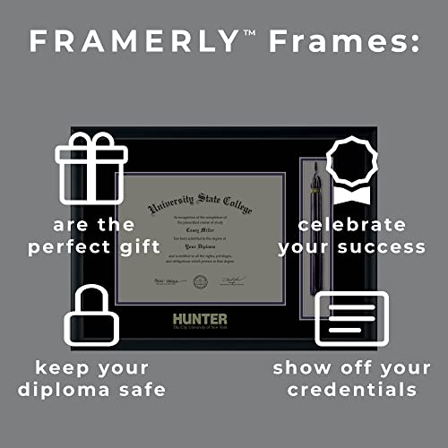 Hunter College - Officially Licensed - Gold Embossed Tassel Diploma Frame - Document Size 11" x 8.5"