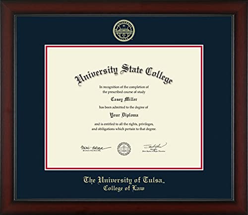 The University of Tulsa College of Law - Officially Licensed - Gold Embossed Diploma Frame - Document Size 14" x 11"